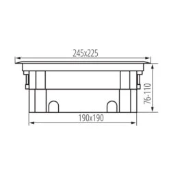 Bodensteckdose BIURO+ 04-0011-100 245x225mm Anthrazit/Edelstahl/Schwarz IP20 250V -Lampen Förderung aSZl7xiw
