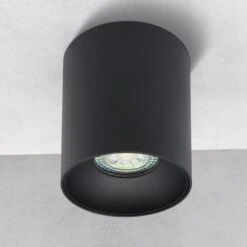 Aufbaustrahler Riti B/B Rund Schwarz + Schwarz 230V GU10