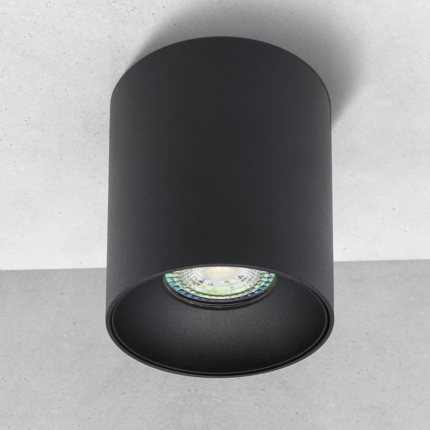 Aufbaustrahler Riti B/B Rund Schwarz + Schwarz 230V GU10 1 Aufbaustrahler Riti B/B Rund Schwarz + Schwarz 230V GU10