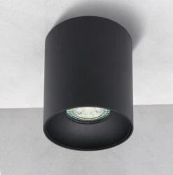 LED Aufbaustrahler Riti 8W Rund Warmweiß Schwarz + Schwarz 230V