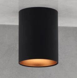 Aufbaustrahler Riti B/G Rund Schwarz + Kupfer 230V GU10 -Lampen Förderung b g