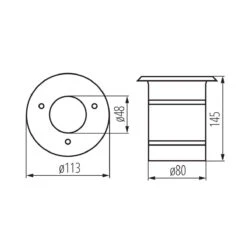 Bodeneinbaustrahler Lyspære Bodenspot, Edelstahl, Rund, Max 10W / IP67 / GU10 / 230V -Lampen Förderung dymeStgA