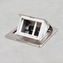 Bodensteckdose BIURO+ 04-0031-100 120x120 Mattes Messing / Edelstahl IP20 250V -Lampen Förderung esIzIROw