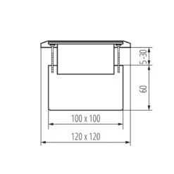 Bodensteckdose BIURO+ 04-0031-100 120x120 Mattes Messing / Edelstahl IP20 250V -Lampen Förderung huA4WryQ