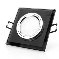 LED Einbaustrahler Cristal Aus Glas 6.2W Dimmbar Eckig Schwarz-Spiegel GU10 230V