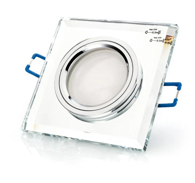 LED Einbaustrahler Cristal Aus Glas 6.2W Dimmbar Eckig Klar - Spiegel Gu10 230V 1 LED Einbaustrahler Cristal Aus Glas 6.2W Dimmbar Eckig Klar - Spiegel Gu10 230V