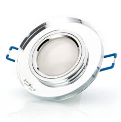 LED Einbaustrahler Cristal Aus Glas 6.2W Dimmbar Rund Klar - Spiegel GU10 230V