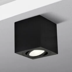LED Aufbauleuchte Milano 6.2W Dimmbar Eckig Alu-Schwarz 230V