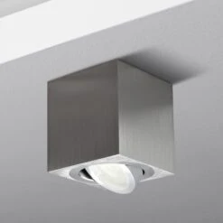 Aufbauleuchte Milano Eckig Silber-Gebürstet GU10 230V 9 Aufbauleuchte Milano Eckig Silber-Gebürstet GU10 230V -Lampen Förderung milano q s