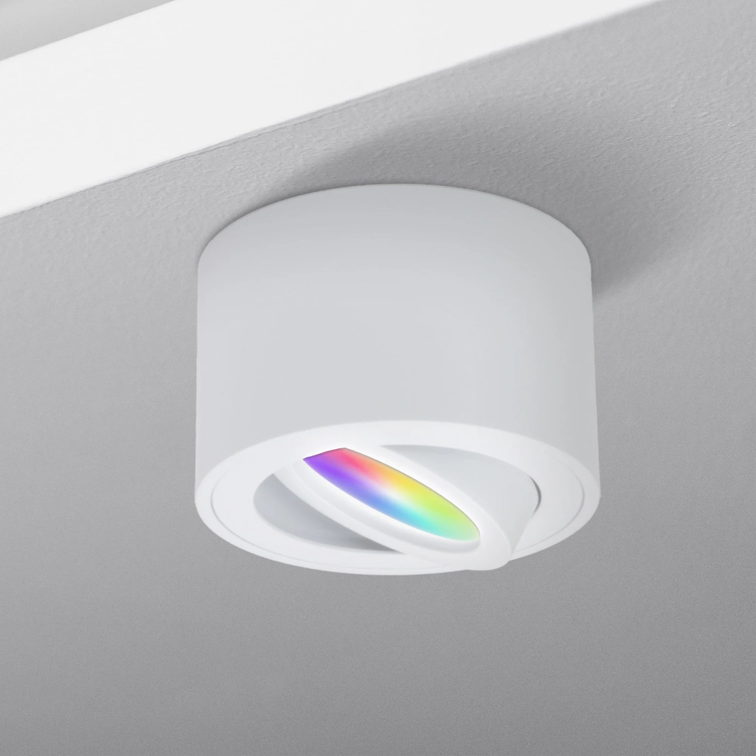 Aufbaustrahler Aus Aluminium MILANO SMALL (Weiß-Matt) + LED 5W Warmweiß SMART Extra-flach IP20 230V 1 Aufbaustrahler Aus Aluminium MILANO SMALL (Weiß-Matt) + LED 5W Warmweiß SMART Extra-flach IP20 230V