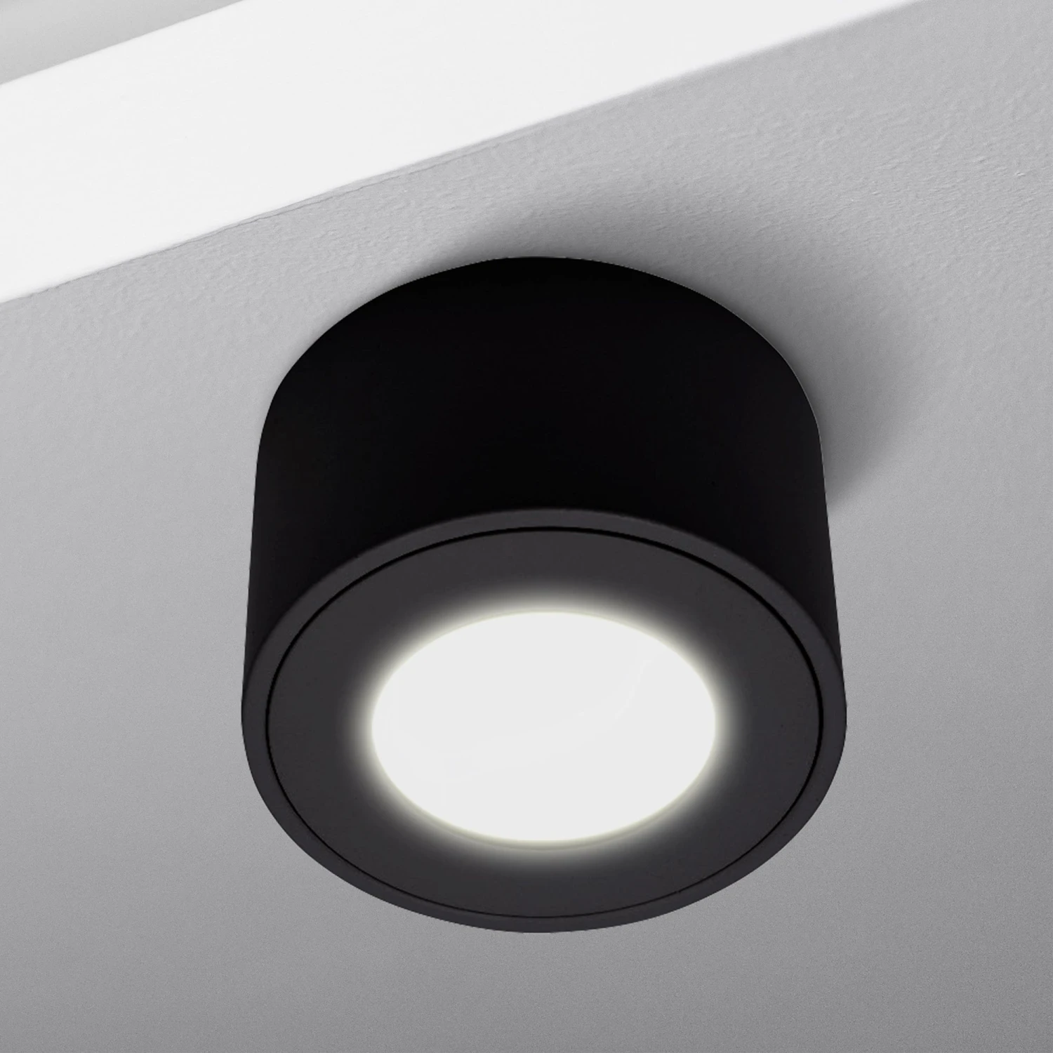 Aufbaustrahler Aus Aluminium MILANO SMALL (Schwarz-Matt) + LED SMART 5W Warmweiß + RGB Extra-flach IP44 230V 3 Aufbaustrahler Aus Aluminium MILANO SMALL (Schwarz-Matt) + LED SMART 5W Warmweiß + RGB Extra-flach IP44 230V – Bild 3