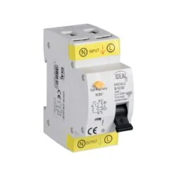 Fehlerstromschutzschalter Mit Überstromschutz AC, Weiß + Gelb, 2x / IP20 / 230V